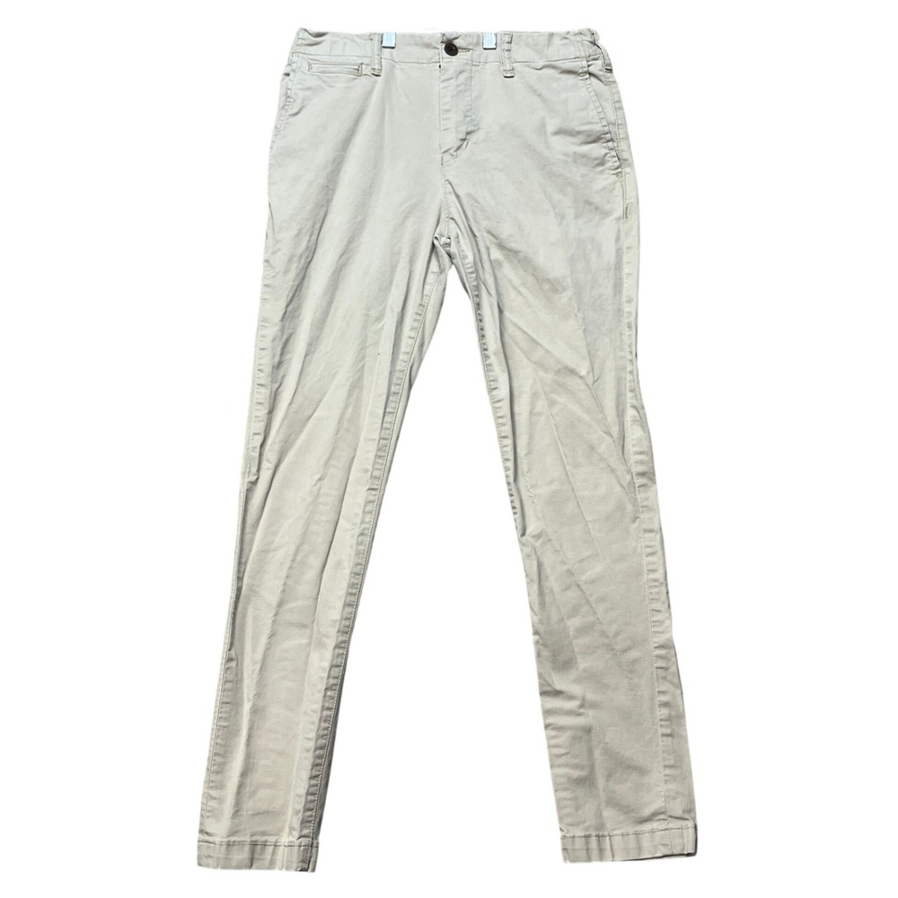 American Eagle Chino Pants Mens 30x32 Khaki Flex Slim Stretch 5-Pocket Real Good